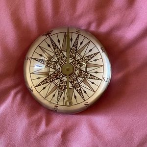 Vintage compass bubble glass paperweight
